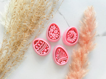 Easter Eggs Shape Collection Polymer Clay  Cutter • Fondant Cutter • Cookie Cutter